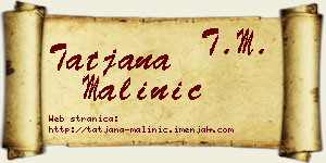 Tatjana Malinić vizit kartica